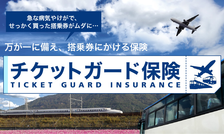 急な病気やけがで、せっかく買った搭乗券がムダに… 万が一に備え、搭乗券にかける保険 チケットガード保険 TICKET GUARD INSURANCE